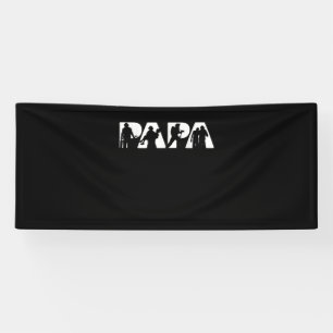 Mens Funny Papa Firefighter Fathers Day Banner