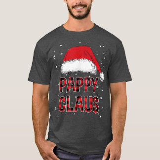 Mens Funny Pappy Claus Red Plaid Christmas Family  T-Shirt