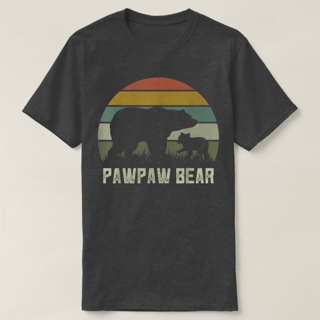 Mens Funny Pawpaw Bear Shirts, Cub Kid Fathers Day T-Shirt (Design Front)