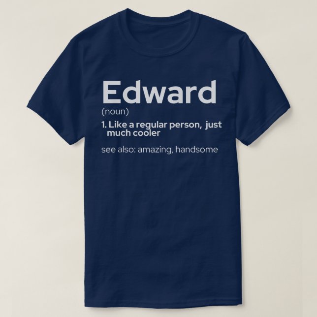 Mens Funny Personalised First Name Edward  T-Shirt (Design Front)