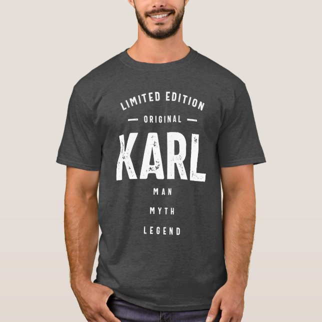 Mens Funny Personalised Name Karl T-Shirt (Front)