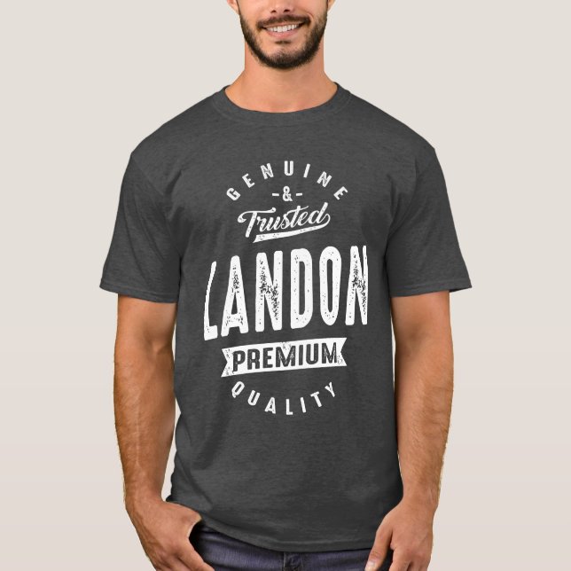 Mens Funny Personalised Name Landon  T-Shirt (Front)