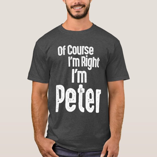 Mens Funny Personalised Name Peter T-Shirt (Front)