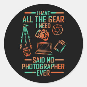Mens Funny Photography Lover For Photographer Gear Classic Round Sticker