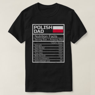 Mens Funny Polish Dad Nutritional Facts Fathers Da T-Shirt