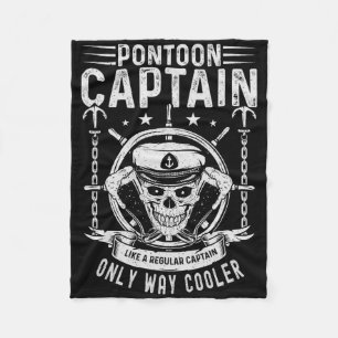 Men's Funny Pontoon Captain Boat Captain Way Coole Fleece Blanket