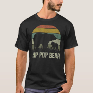 Mens Funny Pop Pop Bear Cub Kid Fathers Day Grand T-Shirt