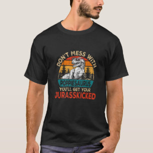Mens Funny Poppie Rex Saurus Father's Day Christma T-Shirt
