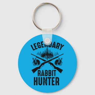 Mens Funny Rabbit Hunting Gift Cute Proud Key Ring