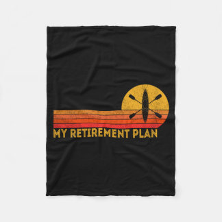 Mens Funny Retired Retirement Plan Kayaking Kayak Fleece Blanket