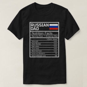 Mens Funny Russian Dad Nutritional Facts Fathers D T-Shirt