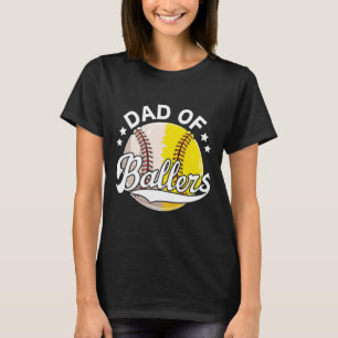 Mens Funny Softball Dad Baseball Dad Of Ballers Da T-Shirt