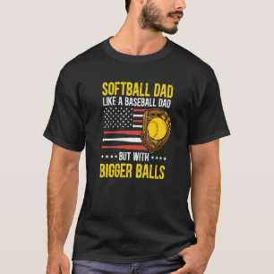 Mens Funny Softball Dad Like A Baseball Dad US Fla T-Shirt