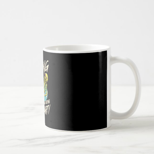 Mens funny spring break vacation skeleton hand coffee mug (Right)