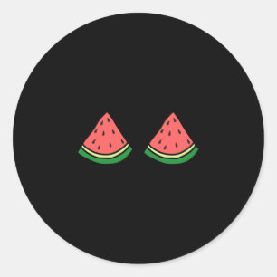 Mens funny summer holiday shirts_watermelon shirt classic round sticker