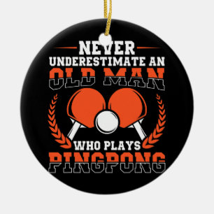 Mens Funny Table Tennis Lover Graphic for Men Ceramic Ornament