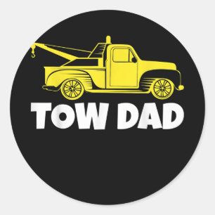 Mens Funny Tow Truck Driver Tow Dad Father's Day  Classic Round Sticker