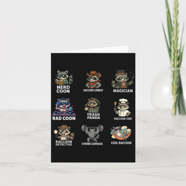 Mens Funny Trash Panda Squad Gift For Animal Card (Front)