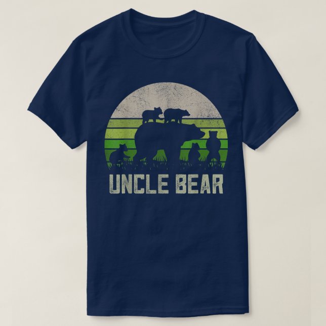 Mens Funny Uncle Bear Shirts From Niece & Nephew,  (Design Front)
