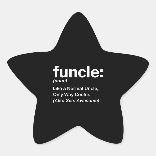Mens Funny Uncle Shirt Mens Funcle Definition Gift Star Sticker (Front)