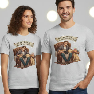 Men's Funny Valentine Paws Pizza Dog Squad Tri-Blend Shirt