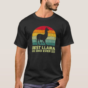Mens Funny Vintage Best Llama Dad Ever Father s Da T-Shirt