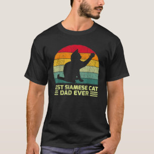 Mens Funny Vintage Best Siamese Cat Dad Ever Fathe T-Shirt