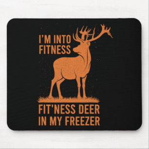 Mens Funny Vintage Hunter I'm Into Fitness Deer Hu Mouse Pad