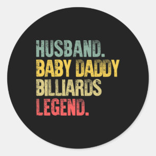 Mens Funny Vintage Husband Ba Classic Round Sticker