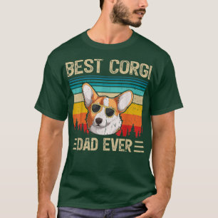 Mens Funny Vintage Retro Best Corgi Dad Ever Fathe T-Shirt