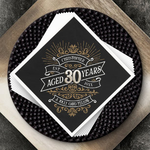 Mens Funny Whiskey 30th Birthday Napkin