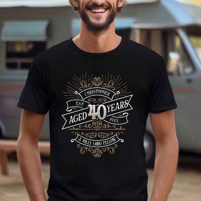 Mens Funny Whiskey 40th Birthday T-Shirt (Creator Uploaded)