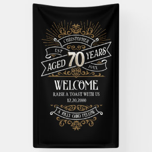 Mens Funny Whiskey 70th Birthday Banner