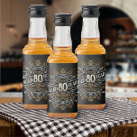 Mens Funny Whiskey 80th Birthday Liquor Bottle Label<br><div class="desc">Celebrate the big 8-0 with style and humour with this vintage whiskey label-inspired birthday design. The black, gold, and white typography is ornate and elegant, giving it a classic retro vintage feel. Perfect for man (or woman!) in your life who loves their scotch, spirits, bourbon, and other liquor drinks. Features...</div>
