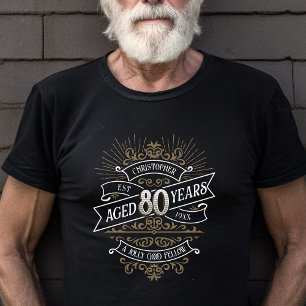 Mens Funny Whiskey 80th Birthday T-Shirt