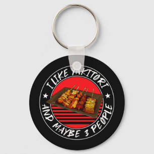 Mens funny yakitori chicken saying skewers key ring
