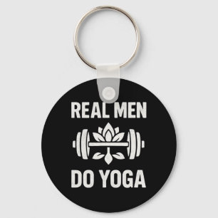 Mens Funny Yoga Shirt Real Men Do Yoga Dumbbell Lo Key Ring