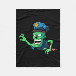 Mens Funny Zombie Police Y Halloween Half Body Fleece Blanket