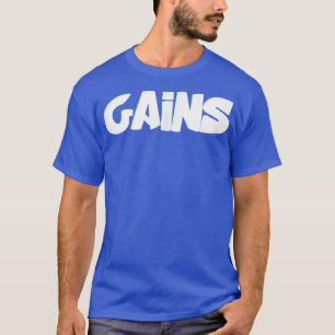 Mens GAINS Gym Fitness Workout Bodybuilding Motiva T-Shirt