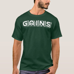 Mens GAINS Gym Fitness Workout Bodybuilding Motiva T-Shirt