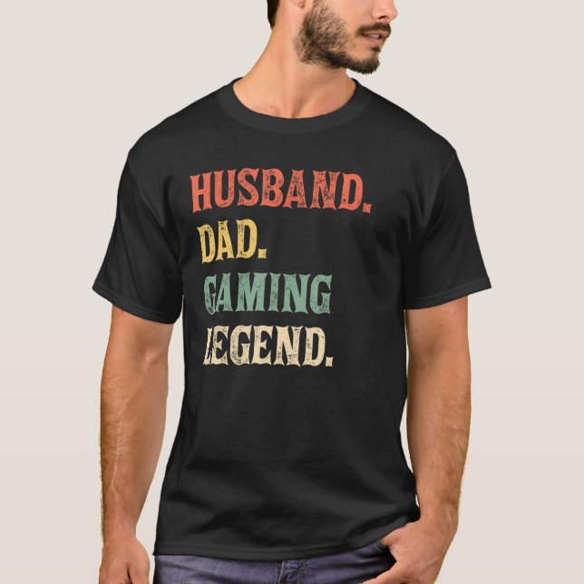 Mens Gamer Dad Husband Dad Video Game Legend Fathe T-Shirt (Front)