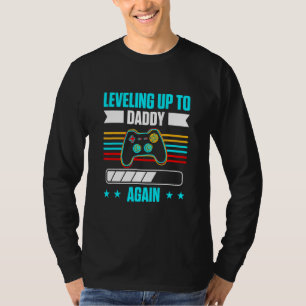 Mens Gamer Dad Levelled Up To Daddy Father Gen T-Shirt