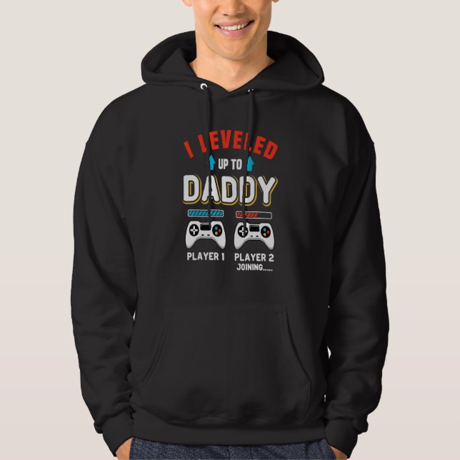 Mens Gamer Dad Offspring Joystick Level Up To Dadd Hoodie (Front)
