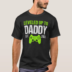 Mens Gamer Daddy Vintage Design Levelled Up To Dad T-Shirt