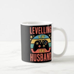 Mens Gamer Husband Levelling Up Wedding Engagement Coffee Mug
