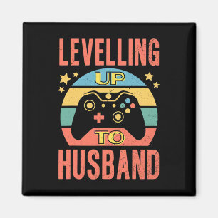 Mens Gamer Husband Levelling Up Wedding Engagement Magnet