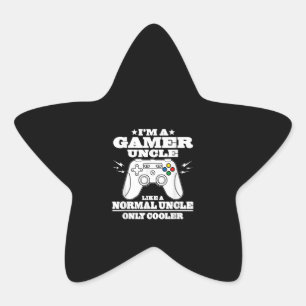 Mens Gamer Uncle Like A Normal Dad Funny Fathers Star Sticker