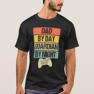 Mens Gaming Controller Dad By Day Guardian By Nigh T-Shirt