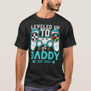Mens Gaming Dad Level Up Daddy Funny Tee Plus Siz