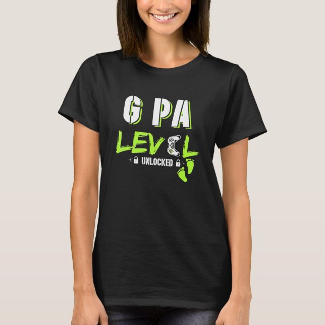 Mens Gaming G Pa Level Unlocked Gamer Levelled Up  T-Shirt (Front)